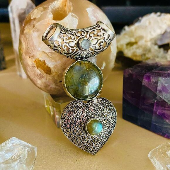 Labradorite Sterling Silver Statement Pendant - Picture 1 of 7